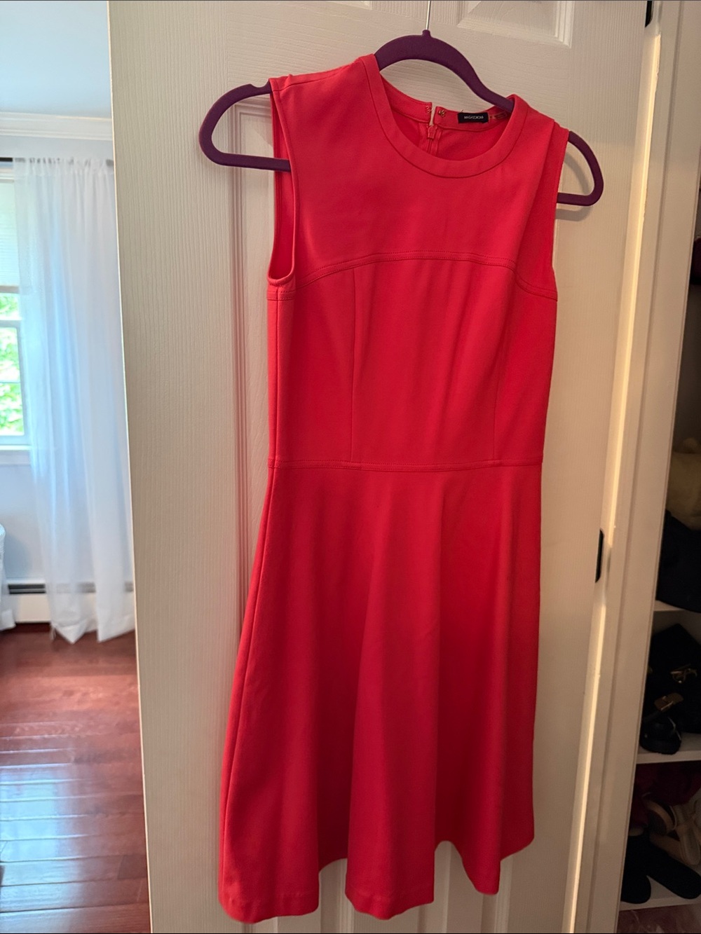 Magaschoni Sleeveless Coral Midi fit and flare Dress